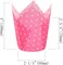 Large Muffin Greaseproof paper Baking cupcake cups, 2-1/4" x 4" Pink printed with Polka Dot Tulip Baking Cup(Large) (125pcs)